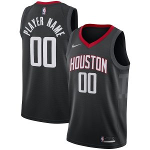 Men’s Houston Rockets Nike Black Swingman Custom Jersey – Statement Edition