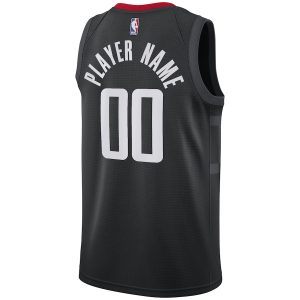 Men’s Houston Rockets Nike Black Swingman Custom Jersey – Statement Edition