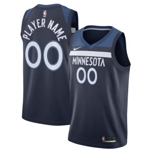 Men’s Minnesota Timberwolves Nike Navy Swingman Custom Jersey – Icon Edition