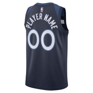 Men’s Minnesota Timberwolves Nike Navy Swingman Custom Jersey – Icon Edition