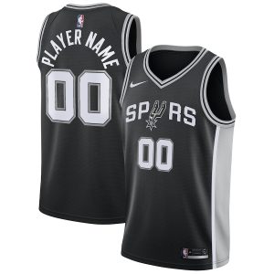 Men’s San Antonio Spurs Nike Black Swingman Custom Jersey – Icon Edition