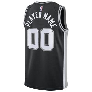 Men’s San Antonio Spurs Nike Black Swingman Custom Jersey – Icon Edition