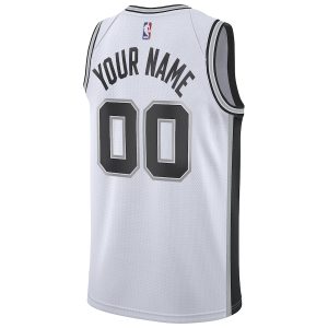 Men’s San Antonio Spurs Nike White Custom Swingman Jersey – Association Edition