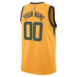 Men’s Utah Jazz Nike Gold Swingman Custom Jersey – Statement Edition