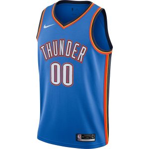 Men’s Oklahoma City Thunder Nike Blue Custom Swingman Jersey – Icon Edition