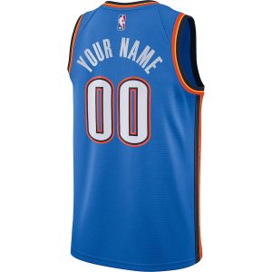 Men’s Oklahoma City Thunder Nike Blue Custom Swingman Jersey – Icon Edition