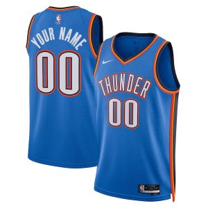 Unisex Oklahoma City Thunder Nike Blue Swingman Custom Jersey – Icon Edition