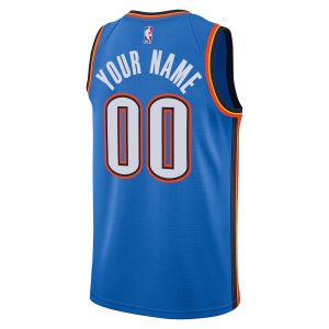 Unisex Oklahoma City Thunder Nike Blue Swingman Custom Jersey – Icon Edition