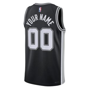 Unisex San Antonio Spurs Nike Black Swingman Custom Jersey – Icon Edition