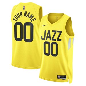 Unisex Utah Jazz Nike Gold Swingman Custom Jersey – Icon Edition