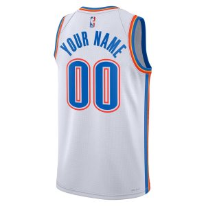 Unisex Oklahoma City Thunder Nike White Swingman Custom Jersey – Association Edition