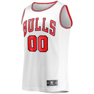 Men’s Chicago Bulls Fanatics Branded White Fast Break Custom Replica Jersey – Association Edition