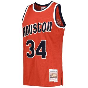 Men’s Houston Rockets Hakeem Olajuwon Mitchell & Ness Red 1993/94 Hardwood Classics Off-Court Swingman Jersey