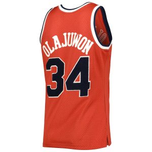 Men’s Houston Rockets Hakeem Olajuwon Mitchell & Ness Red 1993/94 Hardwood Classics Off-Court Swingman Jersey