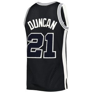 Men’s San Antonio Spurs Tim Duncan Mitchell & Ness Black 1998/99 Hardwood Classics Off-Court Swingman Jersey