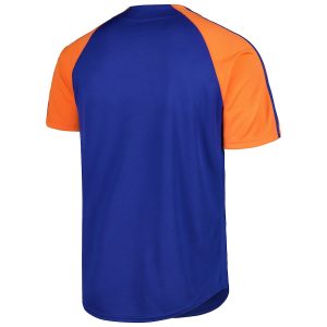 Men’s New York Mets Stitches Royal Button-Down Raglan Fashion Jersey