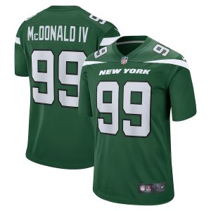 Men’s New York Jets Will McDonald IV Nike Gotham Green 2023 NFL Draft First Round Pick Game Jersey