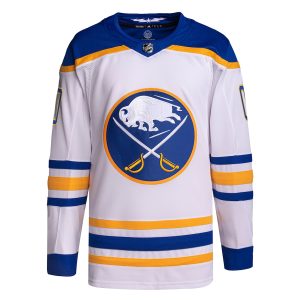 Men’s Buffalo Sabres adidas White Away Primegreen Authentic Custom Jersey