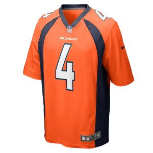 Men’s Denver Broncos Jarrett Stidham Nike Orange Game Player Jersey