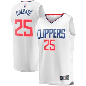 Men’s LA Clippers Moussa Diabaté Fanatics Branded White Fast Break Player Jersey – Association Edition