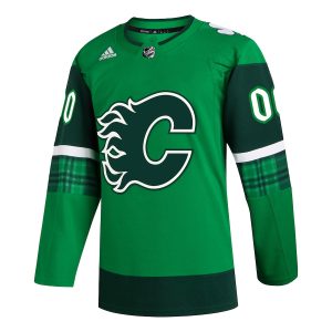 Men’s Calgary Flames adidas Kelly Green St. Patrick’s Day Authentic Custom Jersey