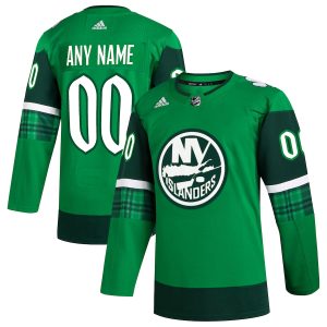 Men’s New York Islanders adidas Kelly Green St. Patrick’s Day Authentic Custom Jersey