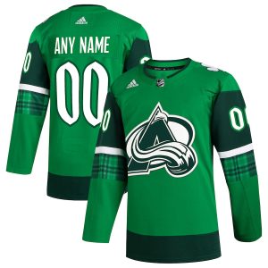 Men’s Colorado Avalanche adidas Kelly Green St. Patrick’s Day Authentic Custom Jersey