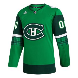 Men’s Montreal Canadiens adidas Kelly Green St. Patrick’s Day Authentic Custom Jersey