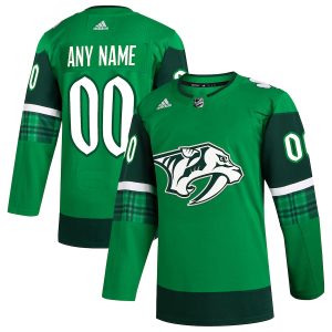 Men’s Nashville Predators adidas Kelly Green St. Patrick’s Day Authentic Custom Jersey