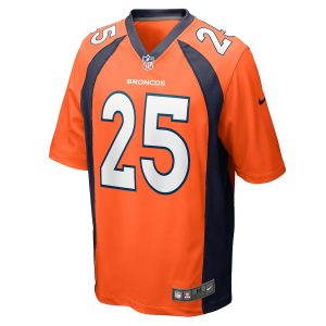 Men’s Denver Broncos Samaje Perine Nike Orange Game Player Jersey
