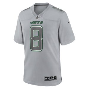 Men’s New York Jets Aaron Rodgers Nike Heather Gray Atmosphere Fashion Game Jersey