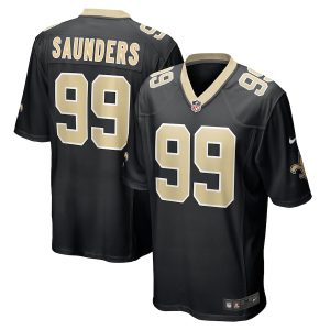 Men’s New Orleans Saints Khalen Saunders Nike Black Game Jersey
