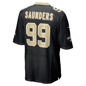 Men’s New Orleans Saints Khalen Saunders Nike Black Game Jersey
