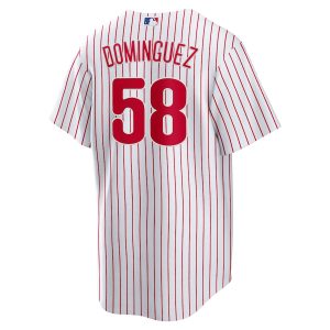 Men’s Philadelphia Phillies Seranthony Domínguez Nike White Home Replica Player Jersey