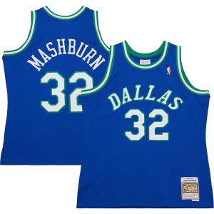 Men’s Dallas Mavericks Jamal Mashburn Mitchell & Ness Blue 2001/02 Hardwood Classics Swingman Jersey