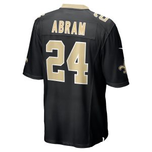 Men’s New Orleans Saints Johnathan Abram Nike Black Game Player Jersey