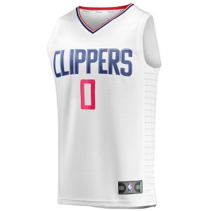 Men’s LA Clippers Russell Westbrook Fanatics Branded White Fast Break Player Jersey – Association Edition