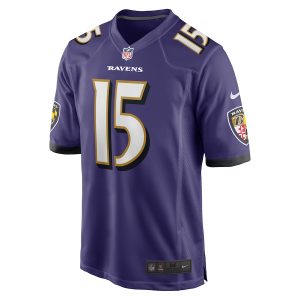 Men’s Baltimore Ravens Nelson Agholor Nike Purple Game Jersey