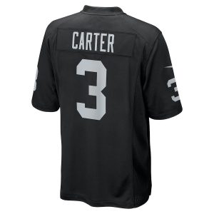 Men’s Las Vegas Raiders DeAndre Carter Nike Black Game Player Jersey