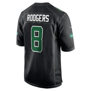 Men’s New York Jets Aaron Rodgers Nike Black Fashion Game Jersey