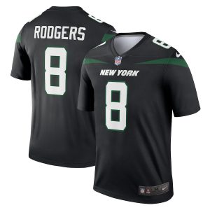 Men’s New York Jets Aaron Rodgers Nike Stealth Black Alternate Legend Player Jersey