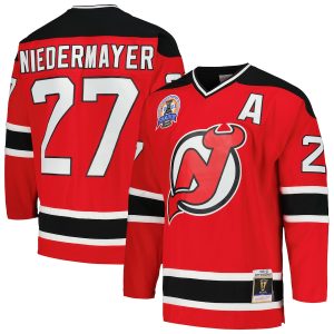 Men’s New Jersey Devils Scott Niedermayer Mitchell & Ness Red 2002/03 Blue Line Player Jersey