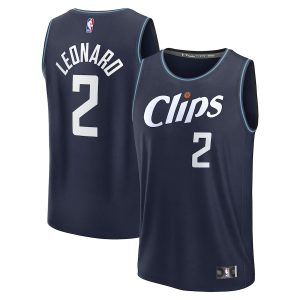 Men’s LA Clippers Kawhi Leonard Fanatics Branded Navy Fast Break Jersey – City Edition