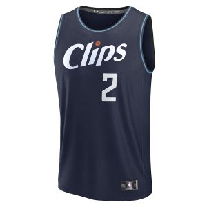 Men’s LA Clippers Kawhi Leonard Fanatics Branded Navy Fast Break Jersey – City Edition