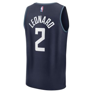 Men’s LA Clippers Kawhi Leonard Fanatics Branded Navy Fast Break Jersey – City Edition