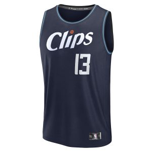 Men’s LA Clippers Paul George Fanatics Branded Navy Fast Break Jersey – City Edition