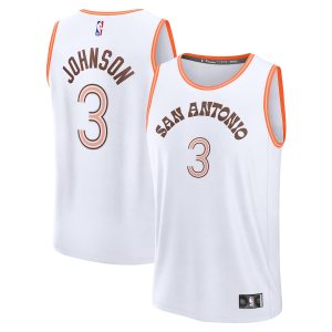 Men’s San Antonio Spurs Keldon Johnson Fanatics Branded White Fast Break Jersey – City Edition