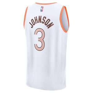 Men’s San Antonio Spurs Keldon Johnson Fanatics Branded White Fast Break Jersey – City Edition