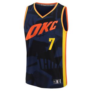 Men’s Oklahoma City Thunder Chet Holmgren Fanatics Branded Navy Fast Break Jersey – City Edition