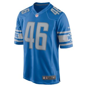Men’s Detroit Lions Jack Campbell Nike Blue 2023 NFL Draft First Round Pick Game Jersey